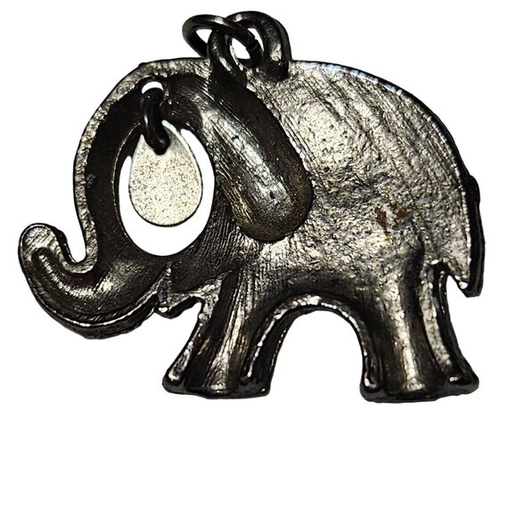 Antique Elephant Charm Pendant Dangling Eye Silver Tone Fashion Jewelry Women - Picture 2 of 3